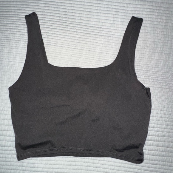 we wore what chocolate brown cropped tank with bra size xs worn once - Picture 2 of 5